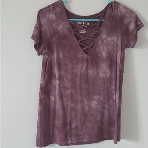 purple tie dye american eagle T